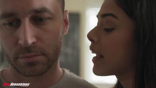 James Deen makes her stepdaughter Harmony Wonder deepthroat his cock